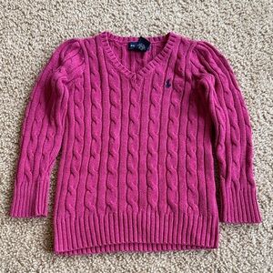 Ralph Lauren Fuchsia V-Neck Sweater kids size 4T